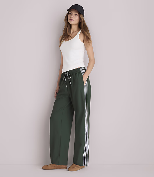 Lou & Grey Side Stripe Wanderweave Straight Leg Pants