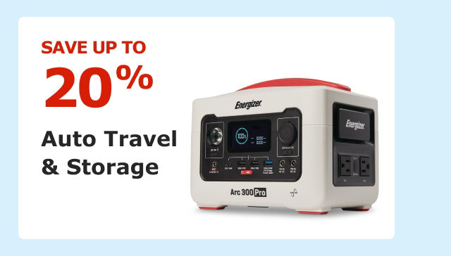 Save up to 20% on Auto Travel & Storage.