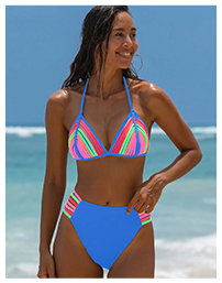 Neon Trim Halter Bikini Set
