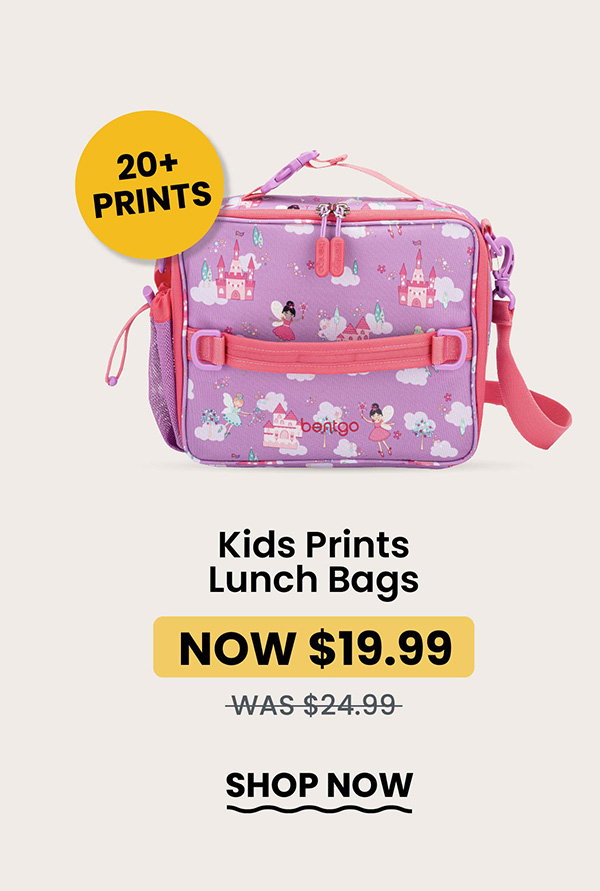 30+ Prints | Kids Prints Lunch Bags - Now $19.99, Was $24.99 | Shop Now