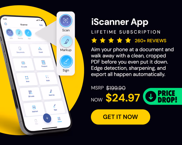 iScanner App: Lifetime Subscription