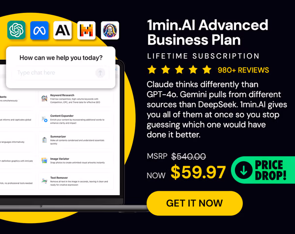 1minAI Advanced Business Plan Lifetime Subscription