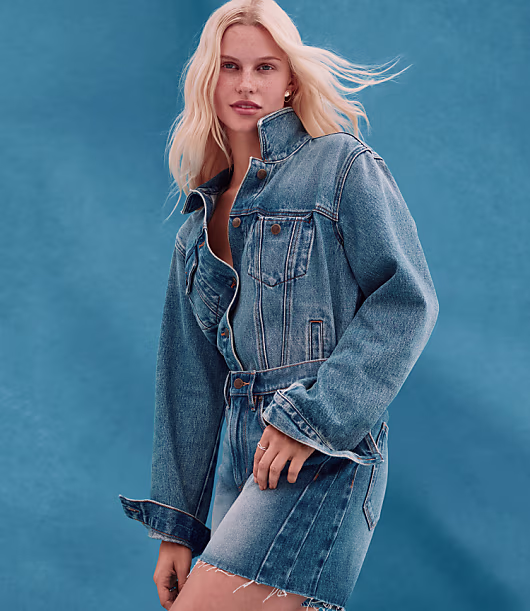 Rivete Fresh Cut Seamed Boyfriend Shorts in Dark Wash