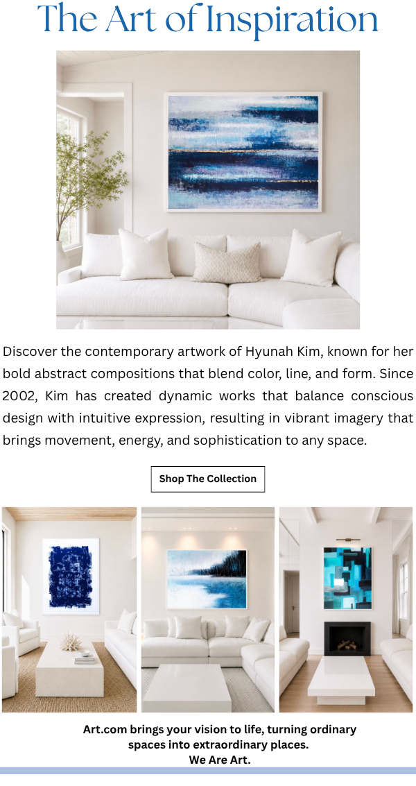 The Art of Inspiration - Discover the contemporary artwork of Hyunah Kim, known for her bold abstract compositions that blend color, line and form. Since 2002, Kim has created dynamic works that balance conscious design with intuative expression, resulting in vibrant imagery that brings movement, energy, and sophistication to any space.