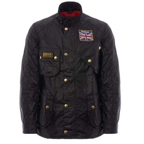 Barbour International Union Jack Wax Jacket - Black
