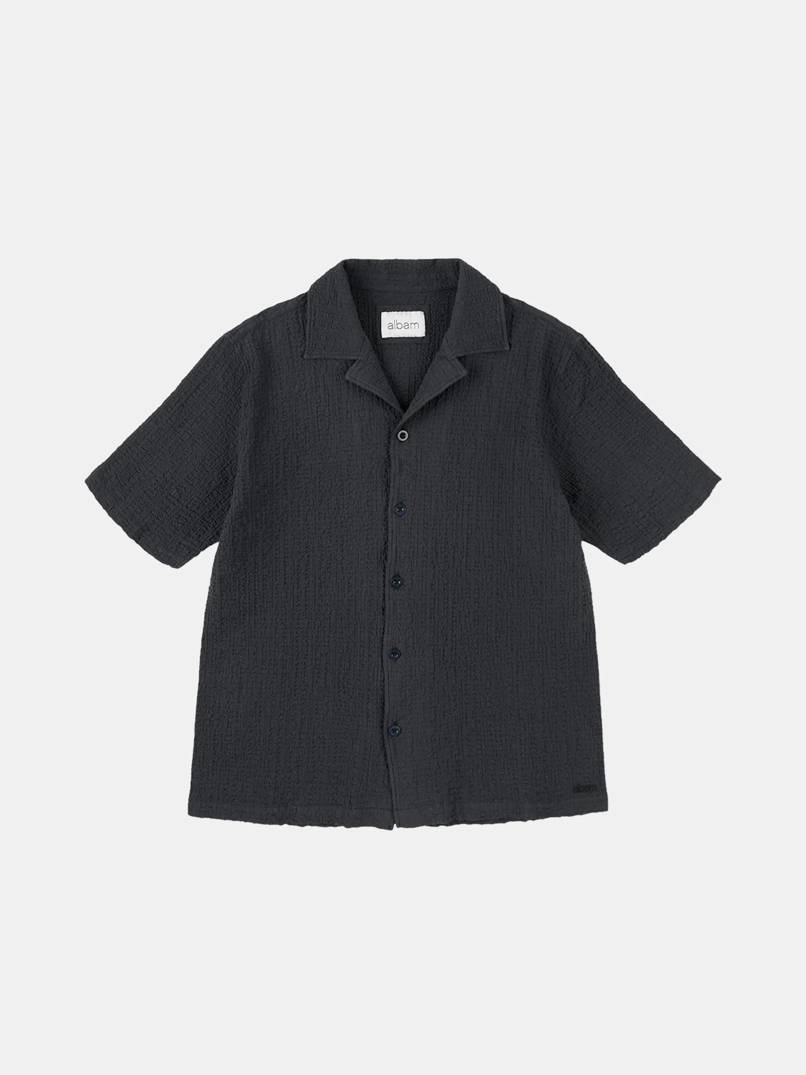 Image of Seersucker Fenton Shirt in Black