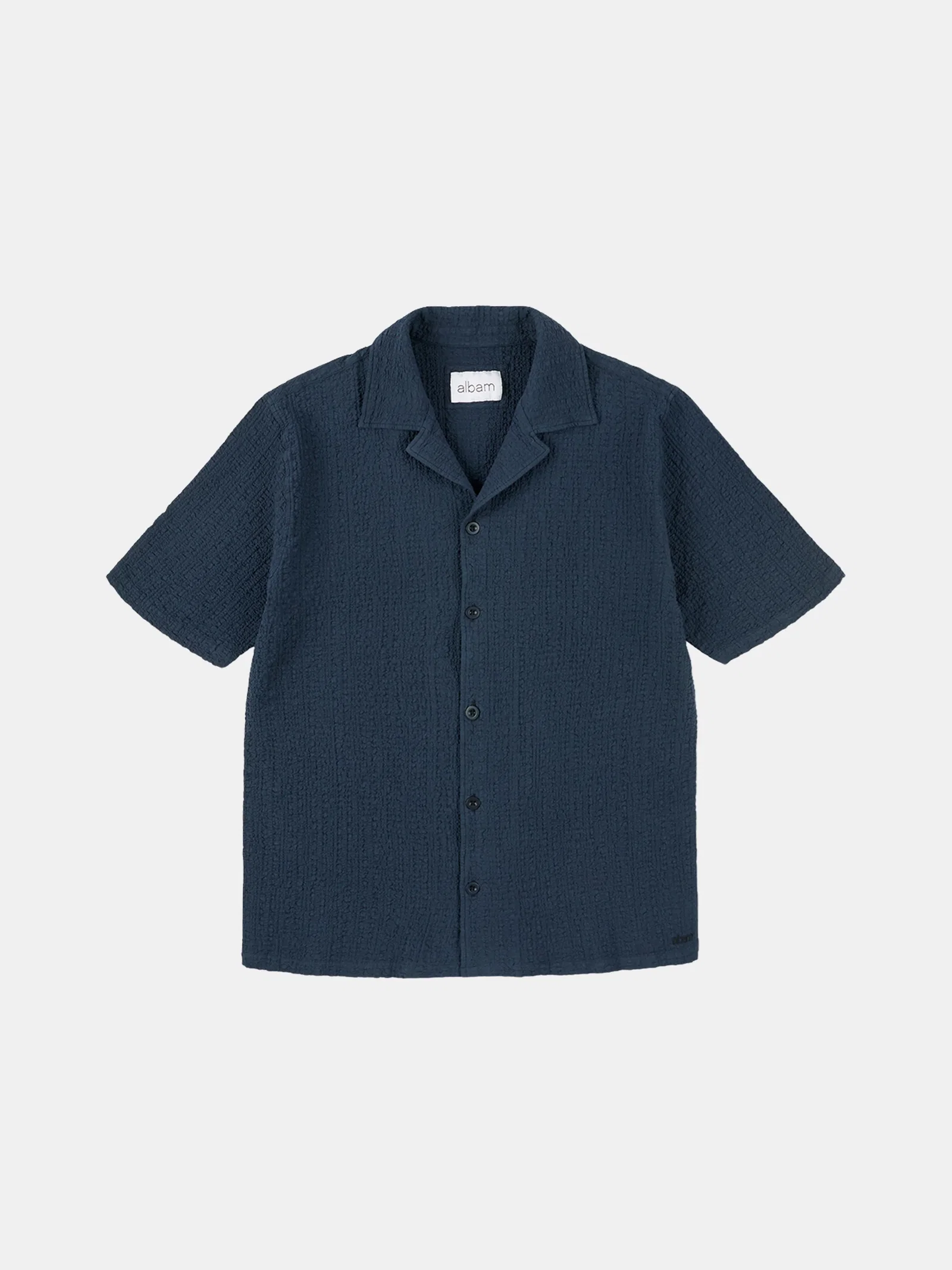 Image of Seersucker Fenton Shirt in Dark Navy