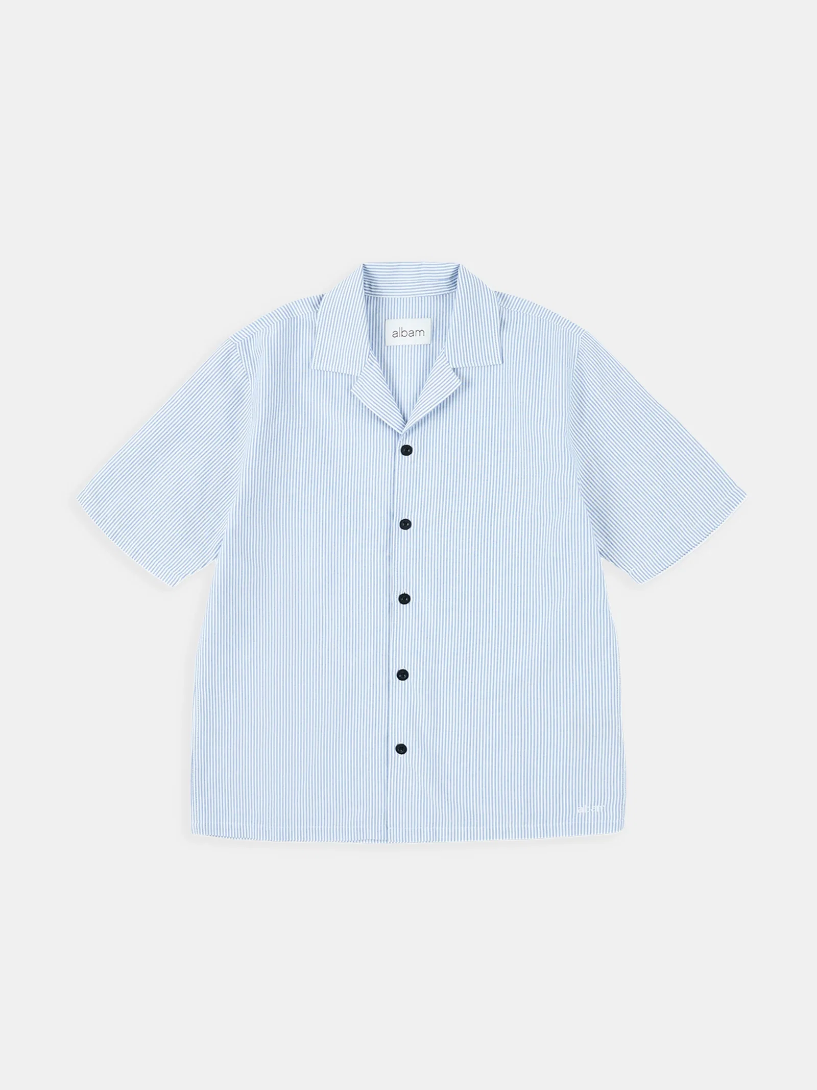 Image of Oxford Stripe Fenton Shirt in Washed Blue