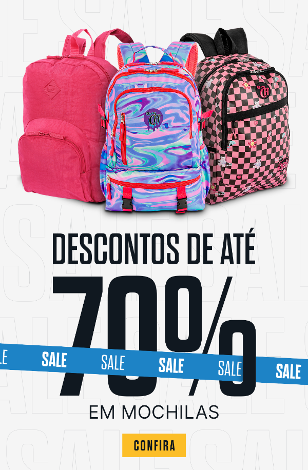 SALE | Seleção de MOCHILAS JUVENIS com até 70% de desconto