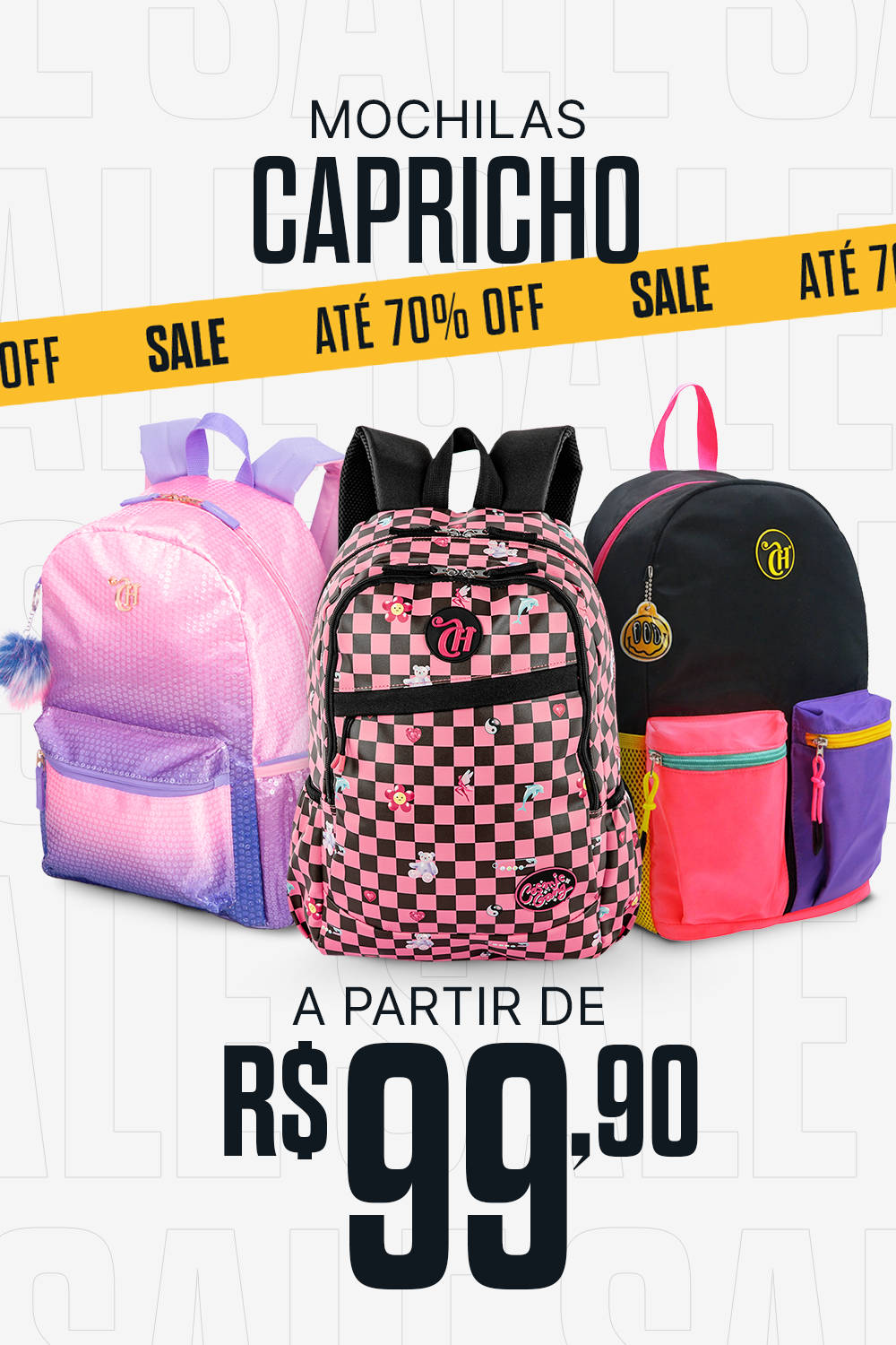 Seleção de Mochilas oficiais CAPRICHO com preços a partir de R$99,90 3% OFF no PIX