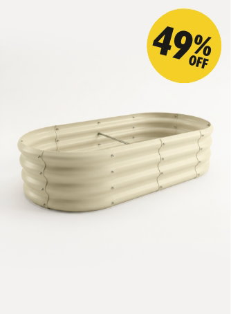 120cm x 60cm Rounded Steel Raised Garden Bed