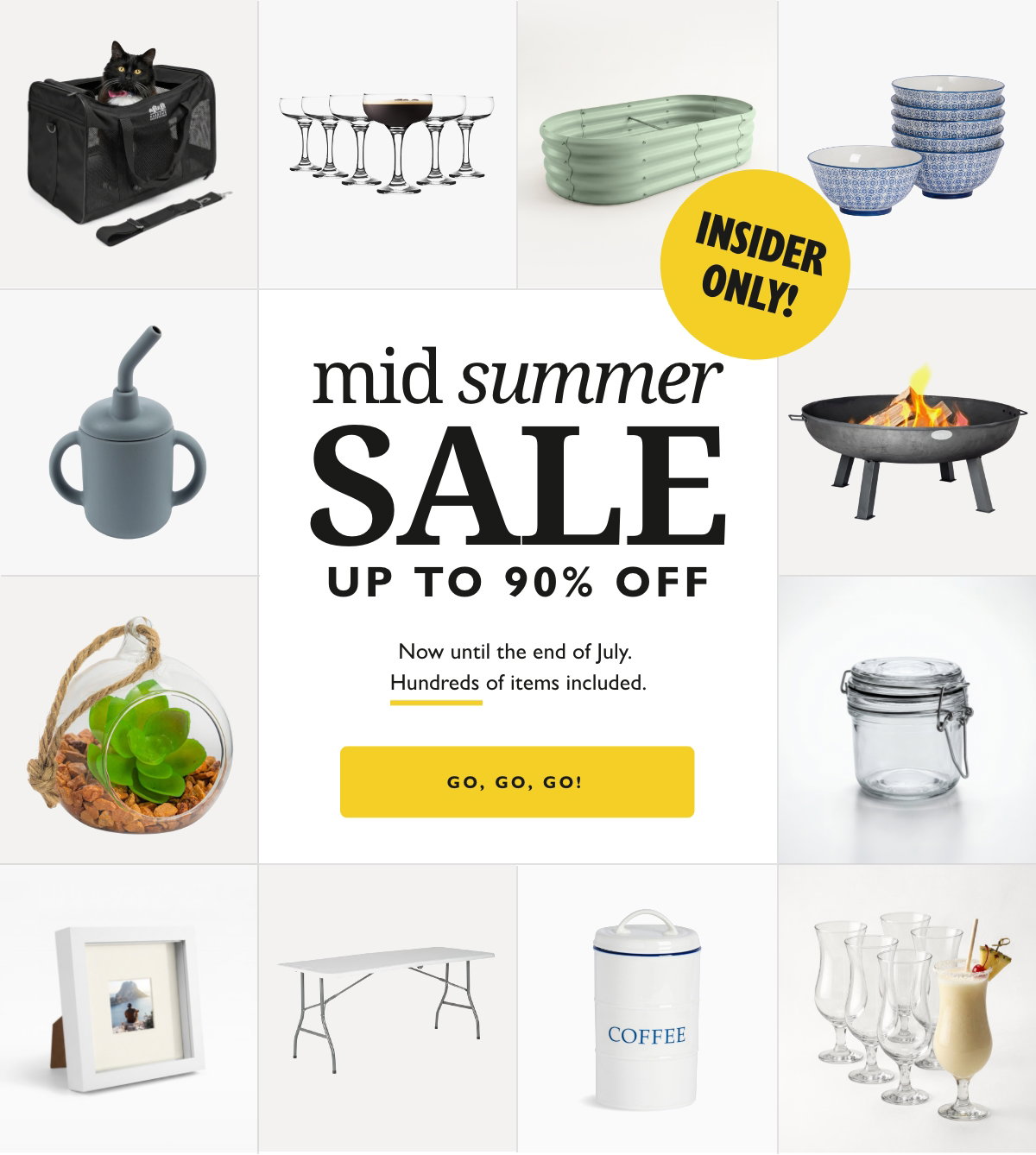 Up to 90% OFF hundreds of items until the end of July. 
