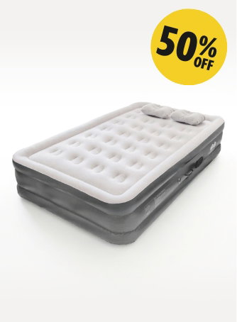 Double Airbed with Removable Electric Pump - Black/Grey