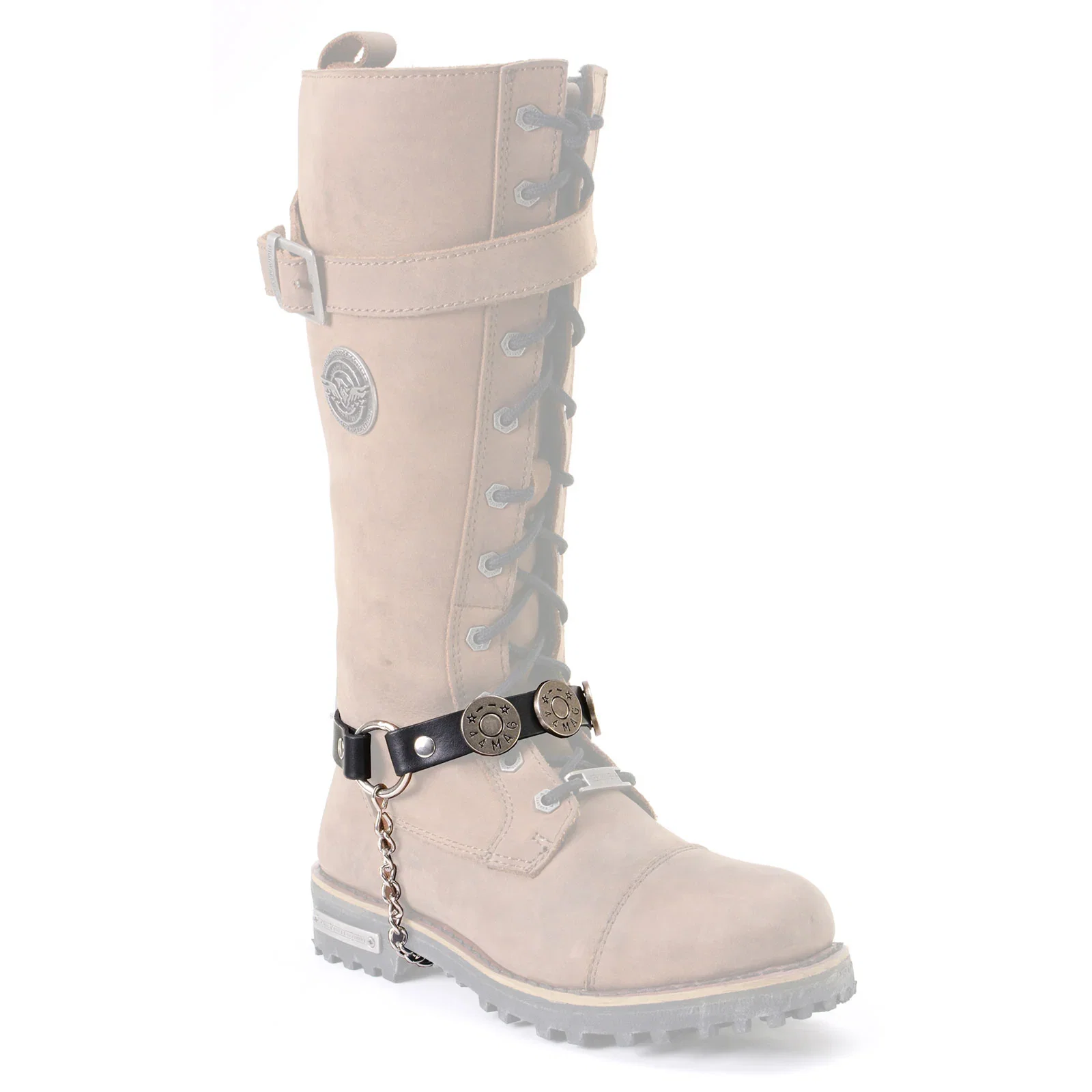 Image of Milwaukee Leather Silver 44 MAG Medallion Boot Chain with Adjustable Strap - MLA3004
