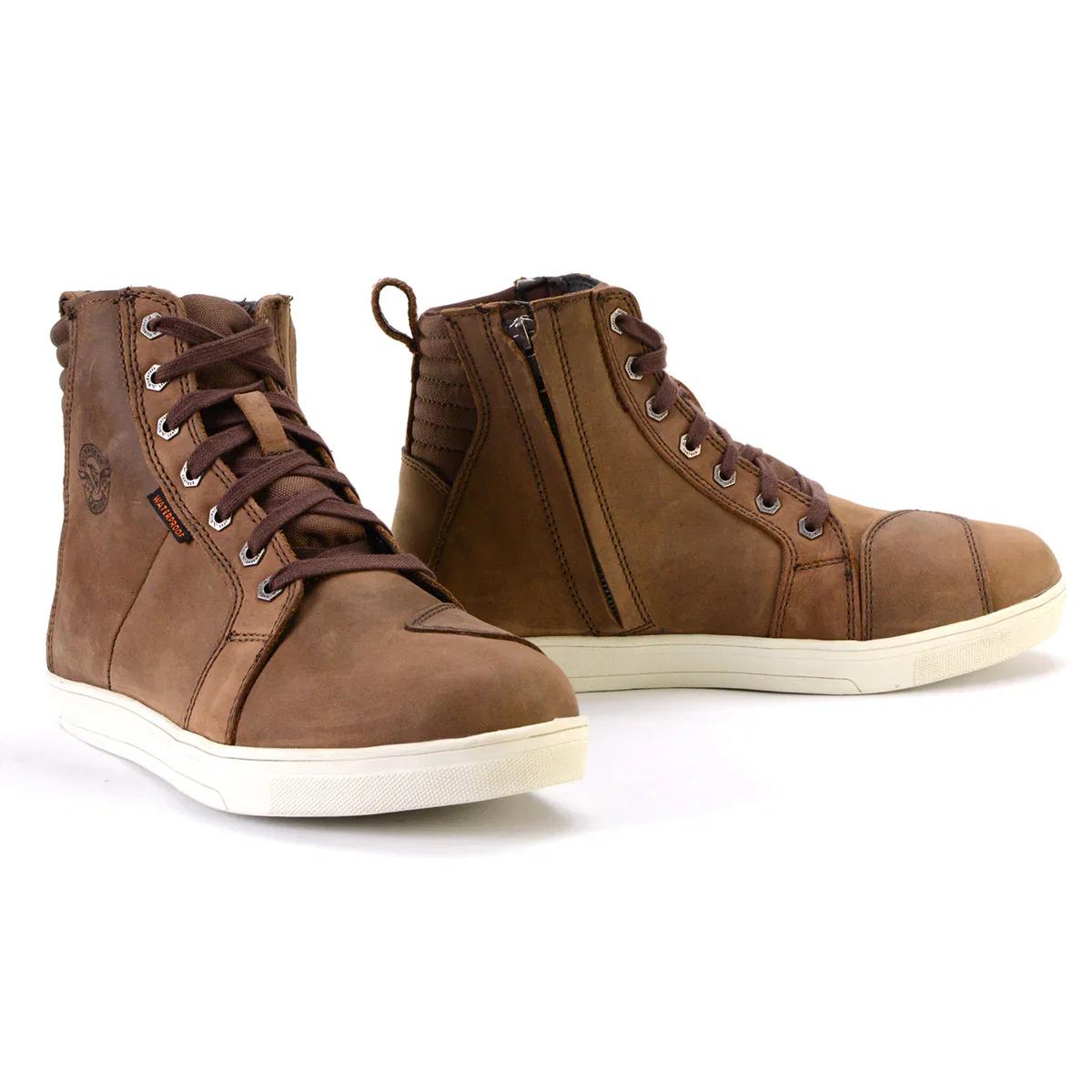 Image of Milwaukee Leather MBM9113 Men's Brown Waterproof Leather Motorcycle Reinforced Riding Shoes w/ Ankle Support
