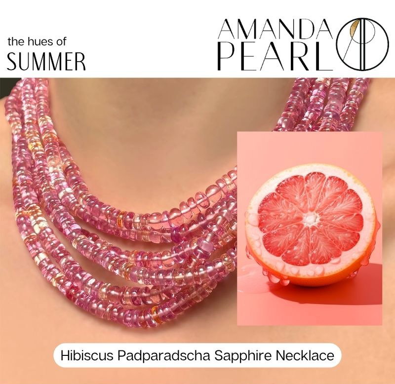 Hibiscus Padparadscha Sapphire Necklace