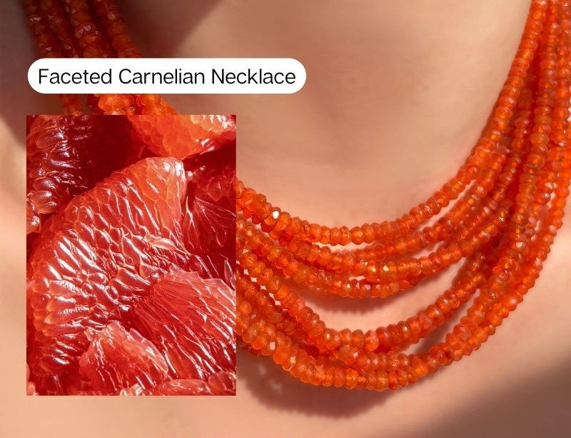 Faceted Carnelian Necklace