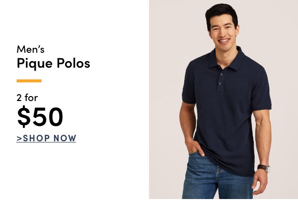 All Regular-Priced Men's Denver Hayes Pique Polos 2 for $50