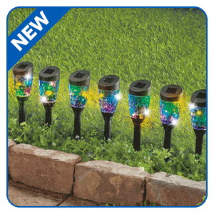 Solar Multicolor Light Stakes, Set of 8