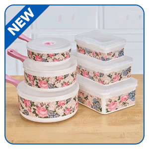 12-Pc. Floral Microwave/Storage Set by Chef's Pride™