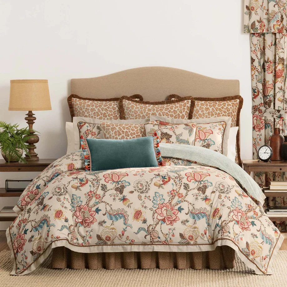 Rose Tree Haylie Mushroom 4 Piece Comforter Set in QUEEN - Final Sale