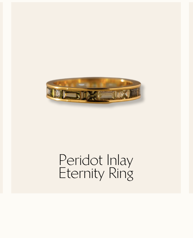 Peridot Inlay Eternity Ring