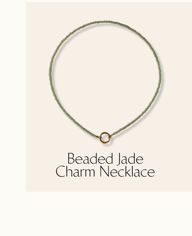 Beaded Jade Charm Necklace