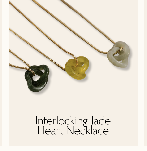Interlocking Jade Heart Necklace