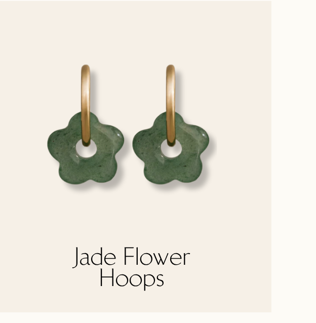 Jade Flower Hoops