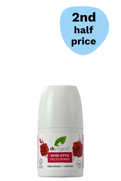 2nd half price on Dr Organic Rose Otto Deodorant