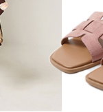 Mules roses à découpes, Wide E Fit