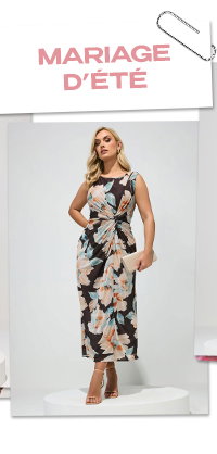 Robe à motif floral - Marron chocolat