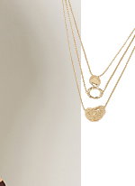 Collier doré multi-rang à pendentif