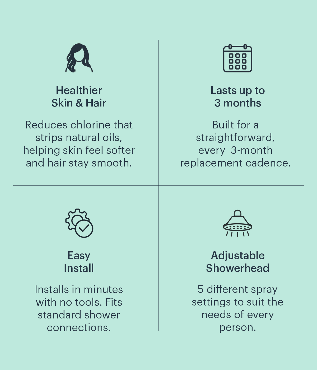 shower filter system features