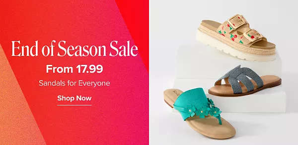 Women’s sandals. End of season sale. Up to 70% off sandals for everyone. Shop now.