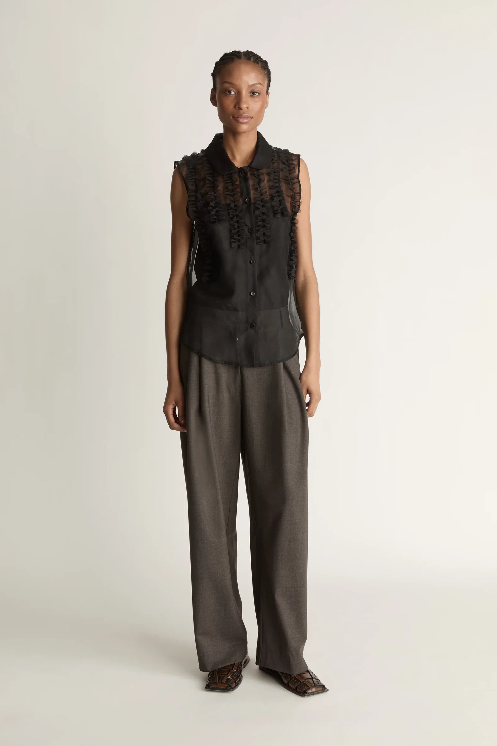 Image of Innes Organza Ruffle Top