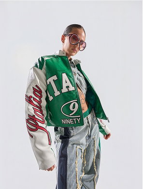 CATCHING FLIGHTS EMBROIDERED BOMBER
