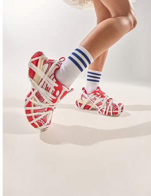 AZALEA WANG SELIE RED FLAT SNEAKER