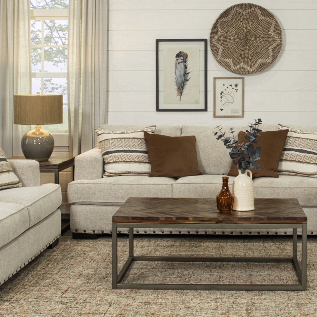 Langely Cream Rustic Sofa 
