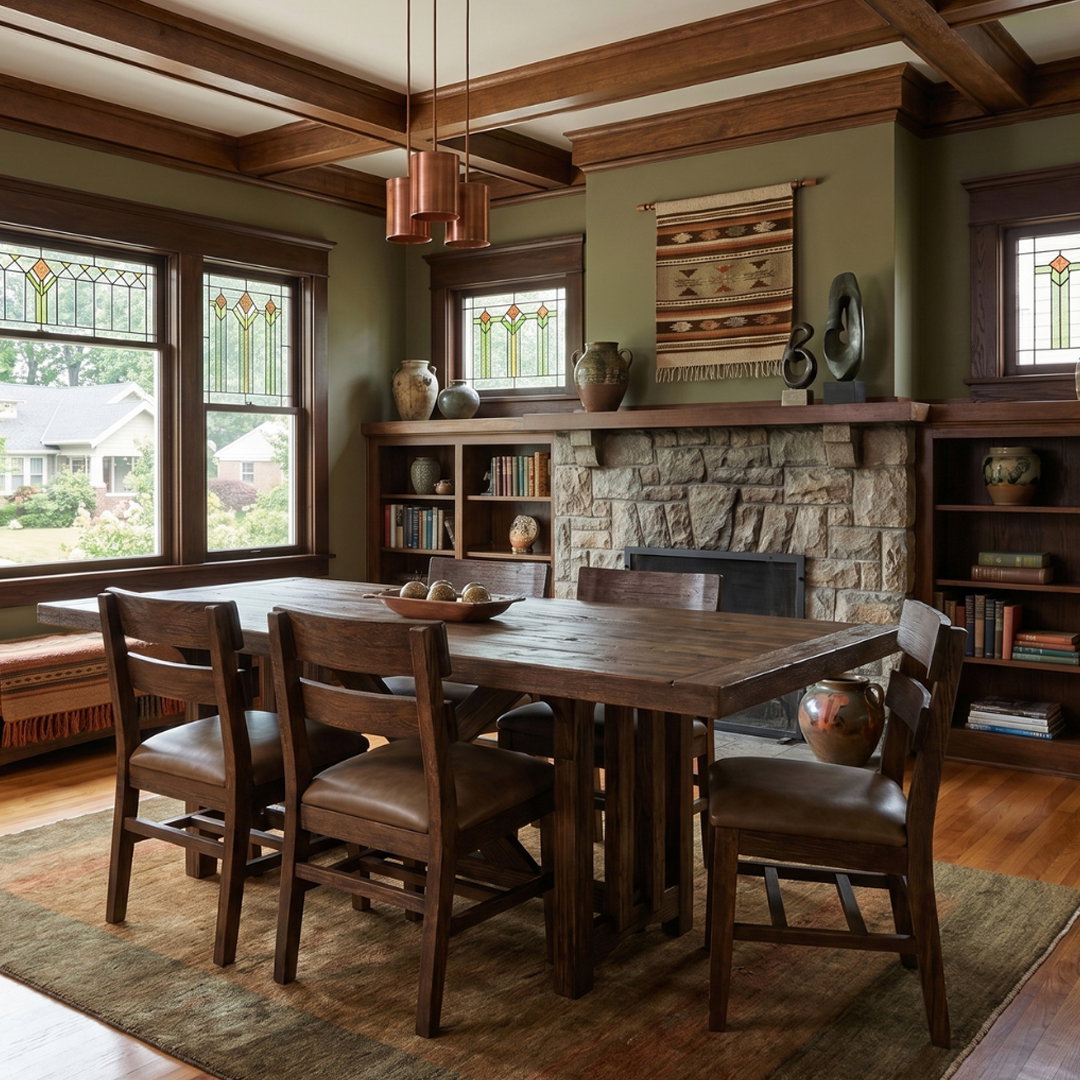 Dutton Rustic Brown Dining Set