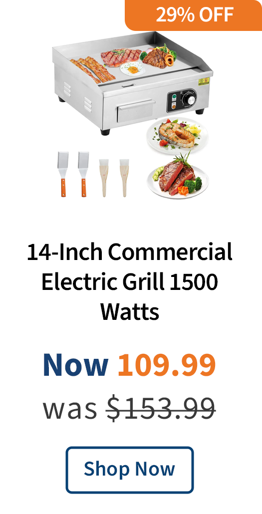 14-Inch Commercial Electric Grill 1500 Watts
