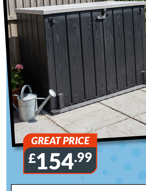Extra Large Anthracite and Grey Garden Storage Box. great price - £154.99