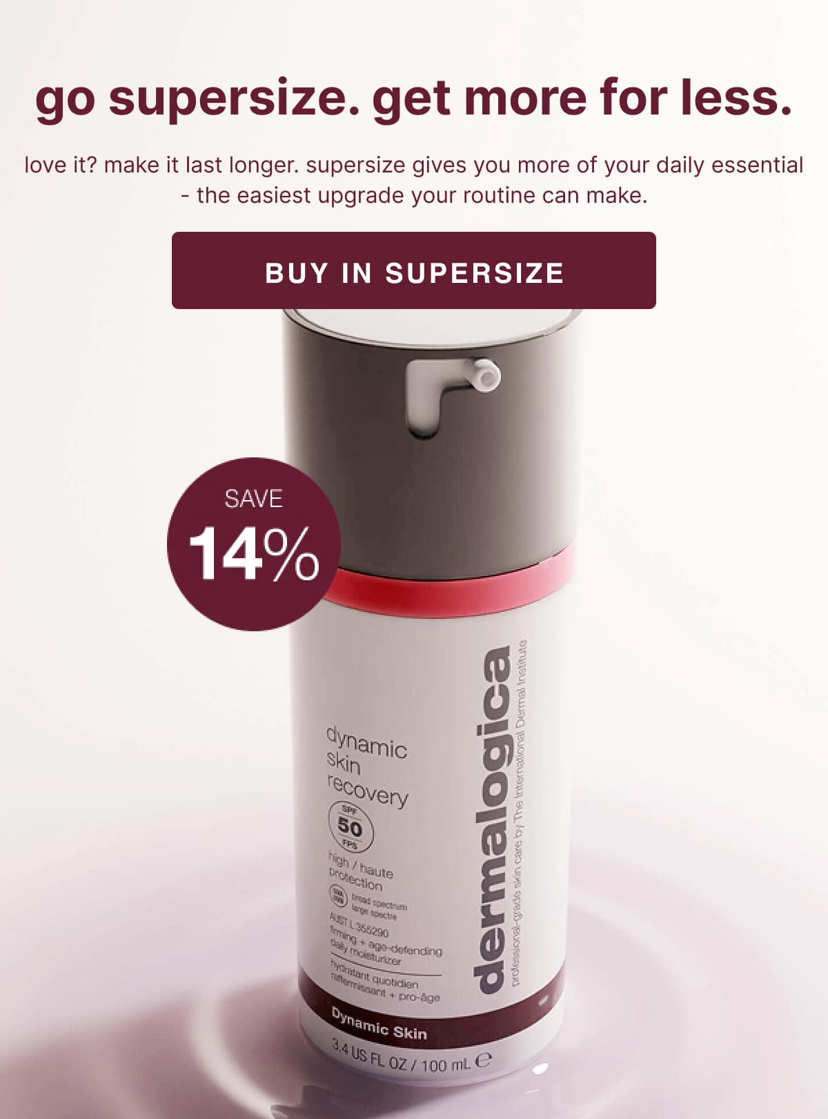Dynamic Skin Recovery SPF50 Supsersize