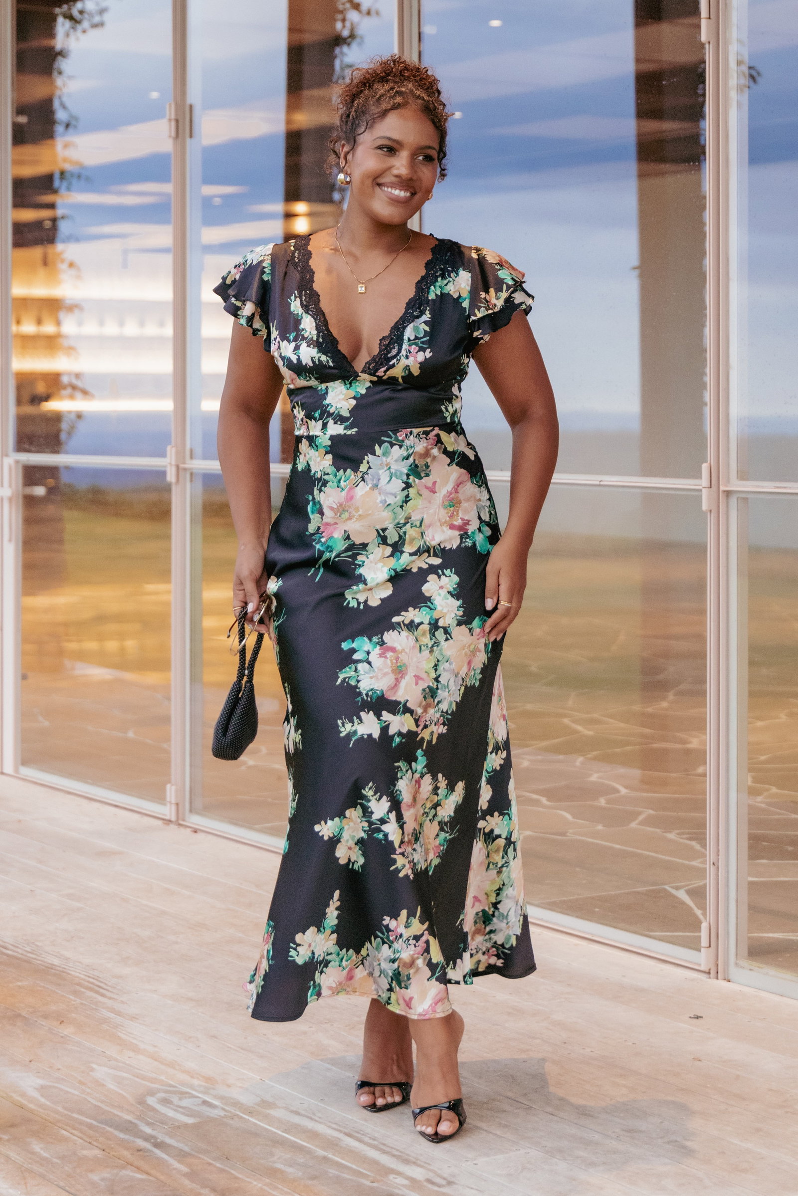 Image of Arella Maxi Dress - Black Floral