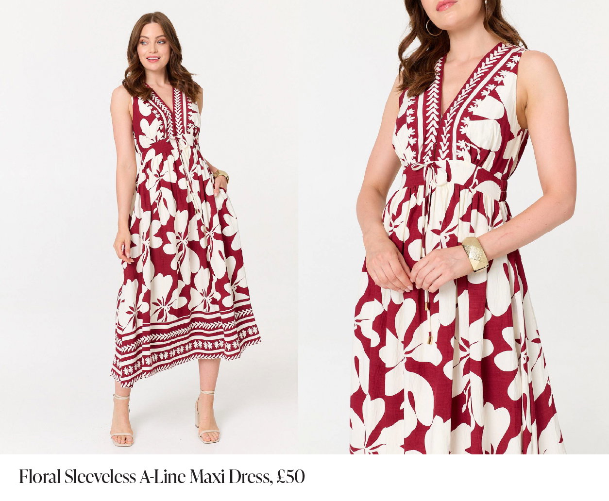 Floral Sleeveless A-Line Maxi Dress | Shop Now