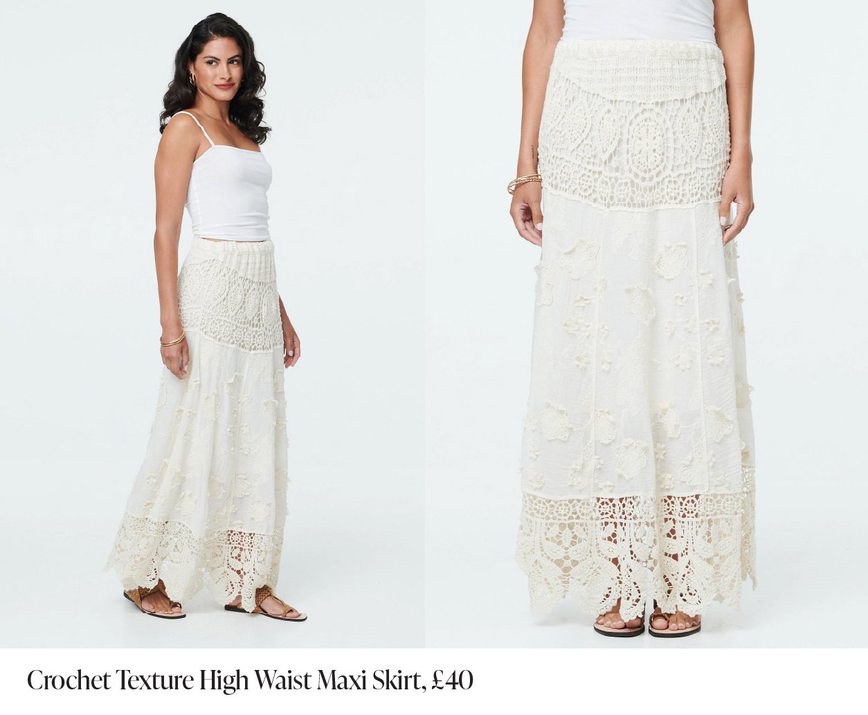 Crochet Texture High Waist Maxi Skirt | Shop Now