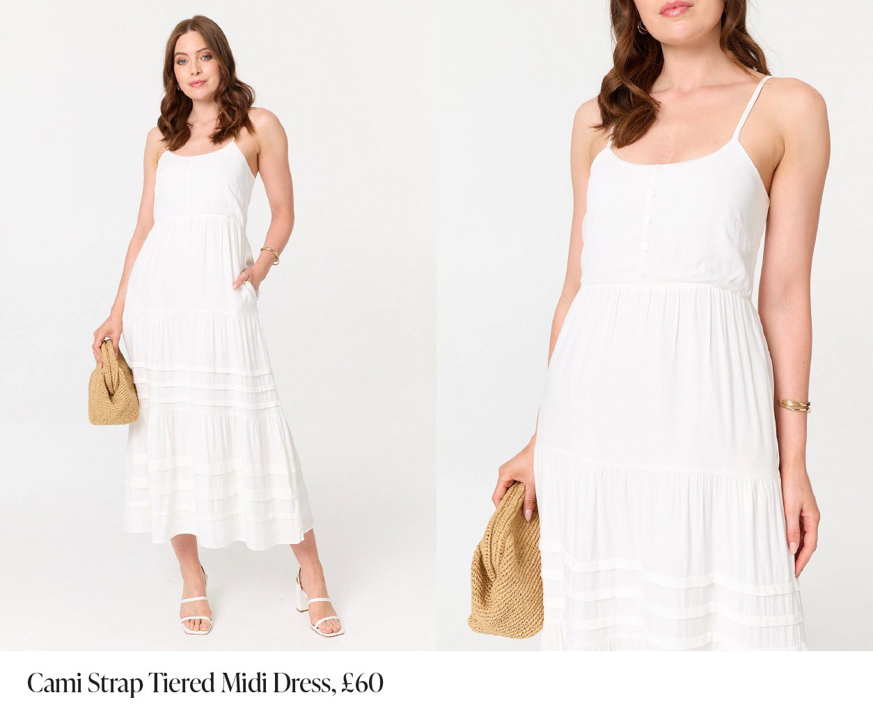 Cami Strap Tiered Midi Dress | Shop Now