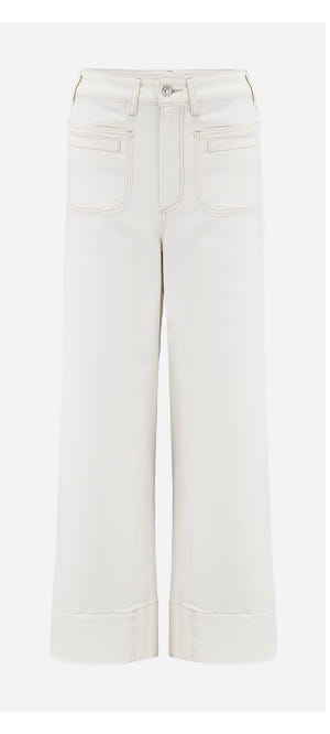 Anessa Wide Jean With Welt Pockets In Toasted Ecru