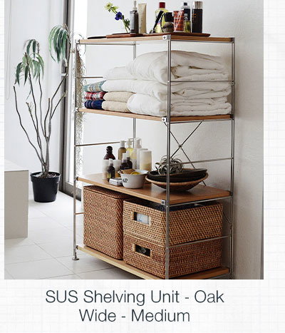 Shop SUS Shelving Unit Oak Wide Medium