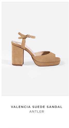 Valencia Suede Sandal in Antler